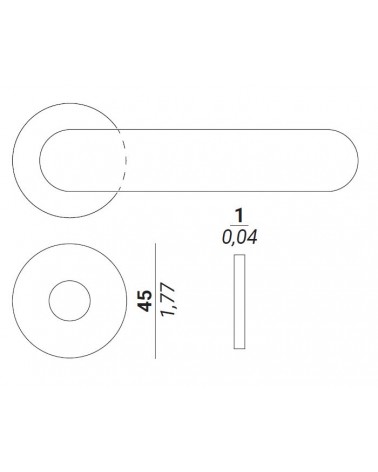Roseta de 45mm para puxadores de porta VERUM - puxador design