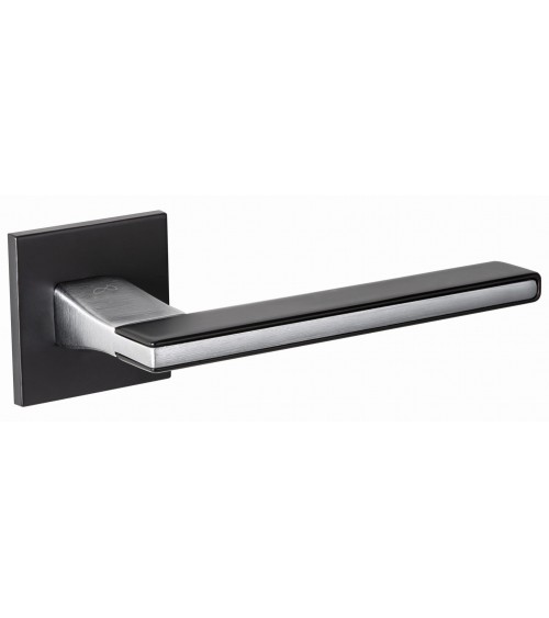 Puxador de porta moderno preto NICOLA quadrado em zamak - puxador design