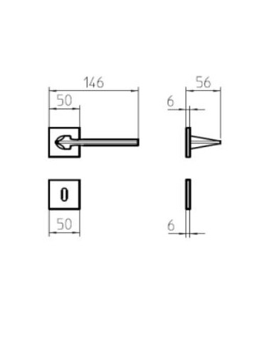 Puxador de porta Mandelli Kiri com dimensões