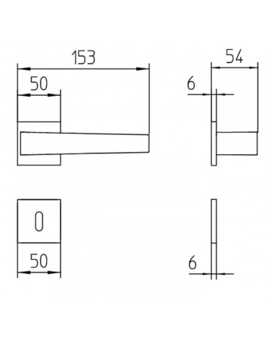 Puxador de porta Mandelli Seven com dimensões