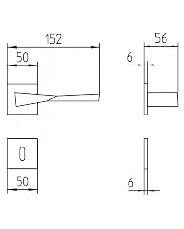 Puxador de porta Mandelli Twee com dimensões