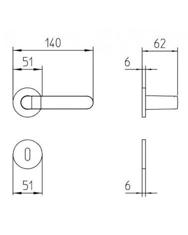 Puxador de porta Mandelli Callas com dimensões