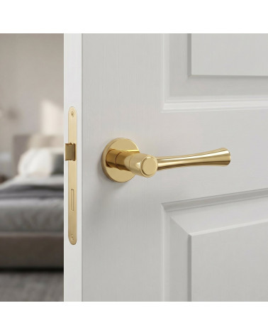 Puxador de Porta Moderno Dourado Polido - Modelo MADLEN