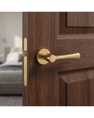 Puxador de Porta Moderno Dourado Polido - Modelo MADLEN