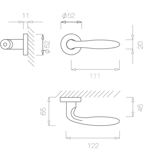 Puxador de porta níquel escovado TUPAI 1908 ferragens design