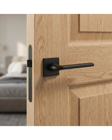 Puxadores de porta pretos Scandi quadrados slim