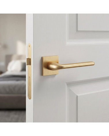 Puxadores de porta dourado mate Scandi quadrados slim