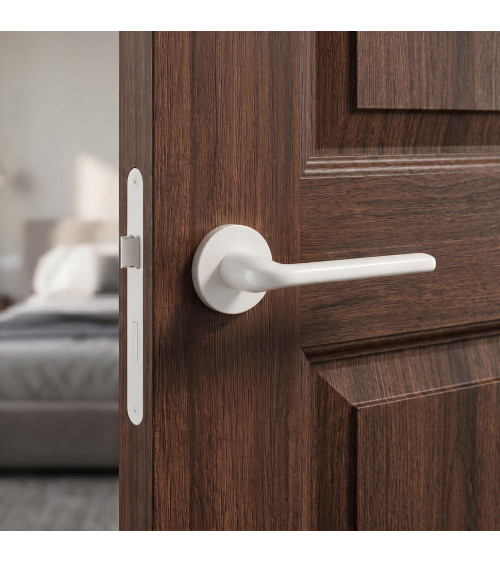 Puxador de porta branco Scandi slim ferragens design