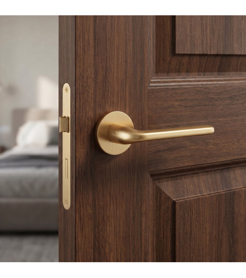 Puxador de porta ouro mate Scandi slim ferragens design