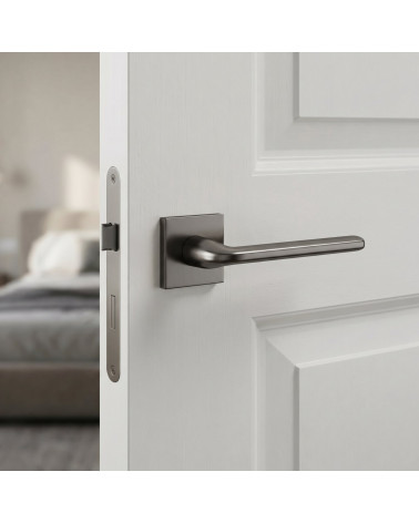 Puxadores de porta grafite Scandi quadrados slim