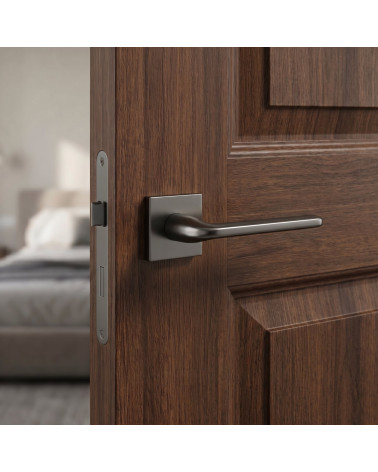 Puxadores de porta grafite Scandi quadrados slim