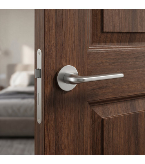 Puxador de porta cromado acetinado Scandi slim ferragens design