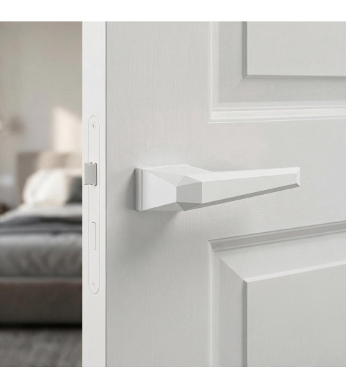Puxador de porta branco Prisme design de puxador