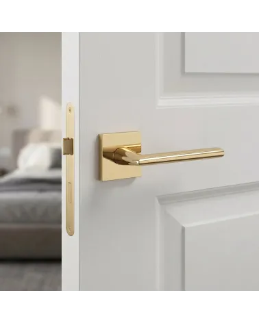 Puxadores de porta ouro polido PRIMULA quadrados