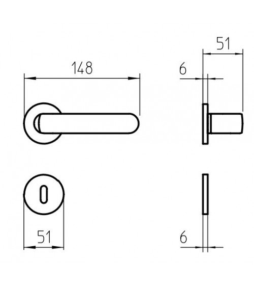 Puxador de porta Mandelli PP33 puxador design cor 2