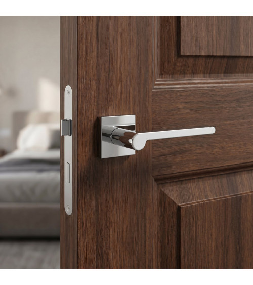 Puxador de porta cromado polido Pandora ferragens design