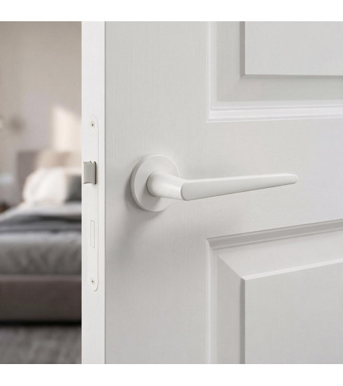 Puxador de porta branco Arrow ferragens design