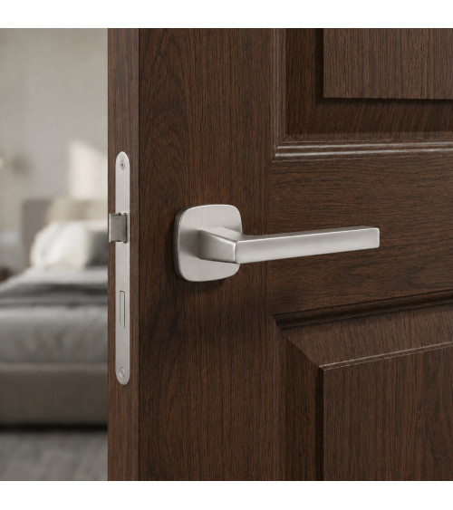 Puxador de porta em níquel acetinado PEA design