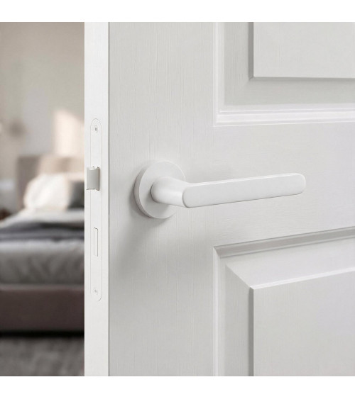 Puxador de porta branco Nesh ferragens de design