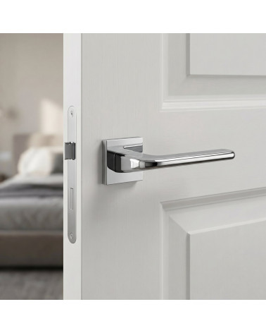 Puxador de Porta Cromado Brilhante Luxuoso e Refinado - Modelo DIVO