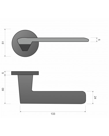 Puxador de porta Linha GIULIA puxador design com dimensões