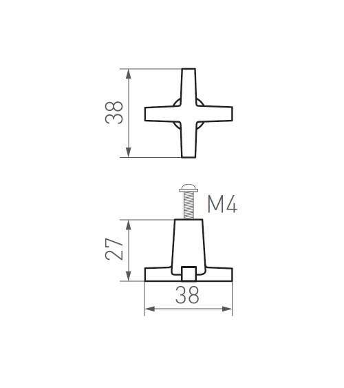 Botão de móvel em bronze sóbrio e intemporal PCRO - puxador design