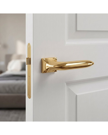 Puxador de Porta Dourado Polido Chique e Brilhante - Modelo GLADIOLA