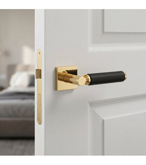 Puxador de porta contemporâneo em couro TUPAI 4200/202 quadrado - puxador design