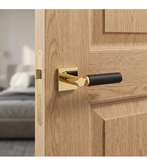 Puxador de porta contemporâneo em couro TUPAI 4200/202 quadrado - puxador design