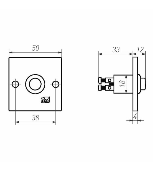Campainha quadrada Dauby Pure em bronze - botão de campainha 50RBS - puxador design