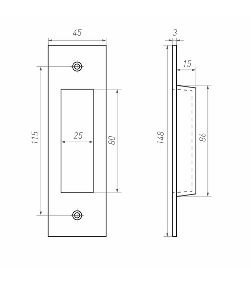 Puxador para porta deslizante em bronze Dauby Pure puxador design cor 1