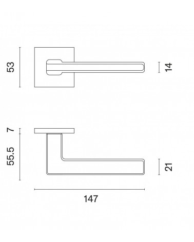 Puxador de porta ARTA com dimensões