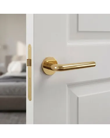 Puxador de Porta Ouro Polido Luminoso e Refinado - Modelo FUNKIA