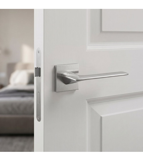 Puxador de porta cromado escovado line GIULIA design