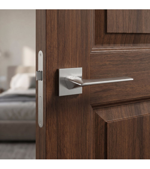 Puxador de porta cromado escovado line GIULIA design