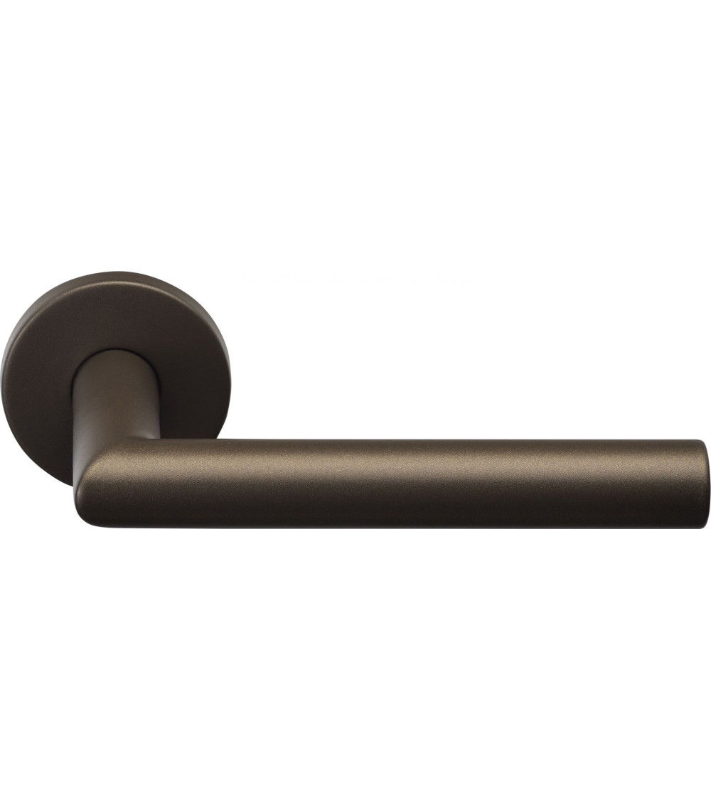 Puxadores de porta Formani Basics LBII-19 em escudo redondo cor bronze - puxador design