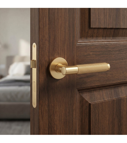 Puxador de porta dourado acetinado Time Slim puxador design