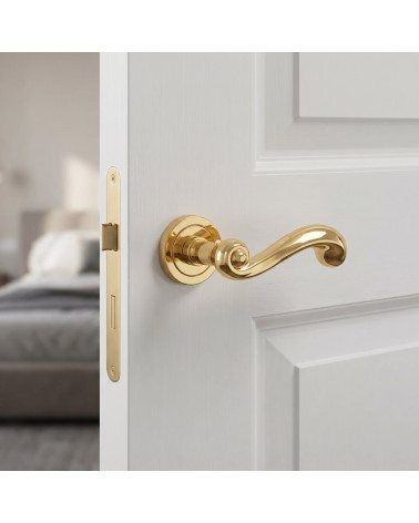 Puxador de Porta Dourado Polido Luxuoso - Modelo TUPAI 738