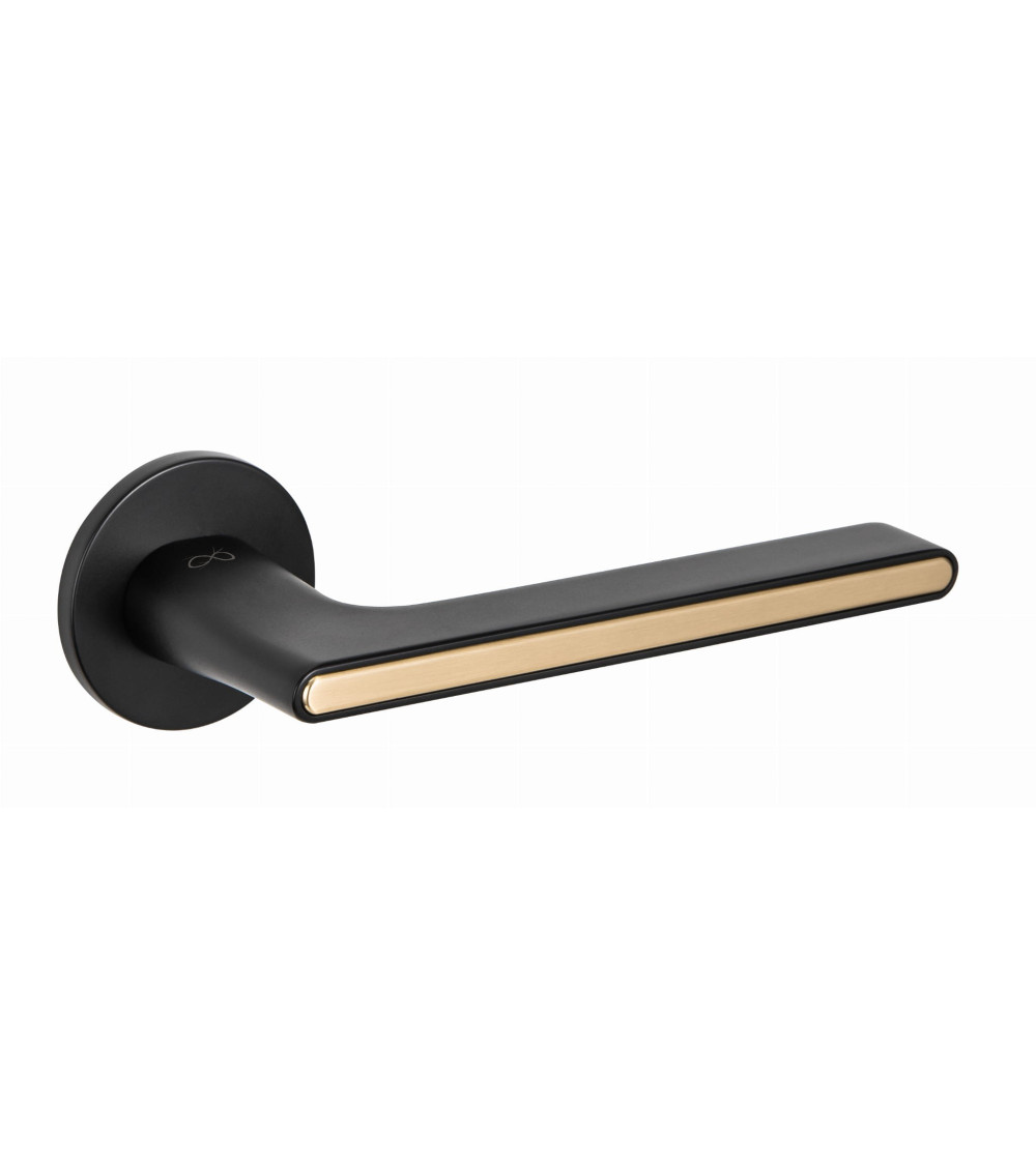 Puxador de porta bicolor preto dourado Ferrara redondo - puxador design