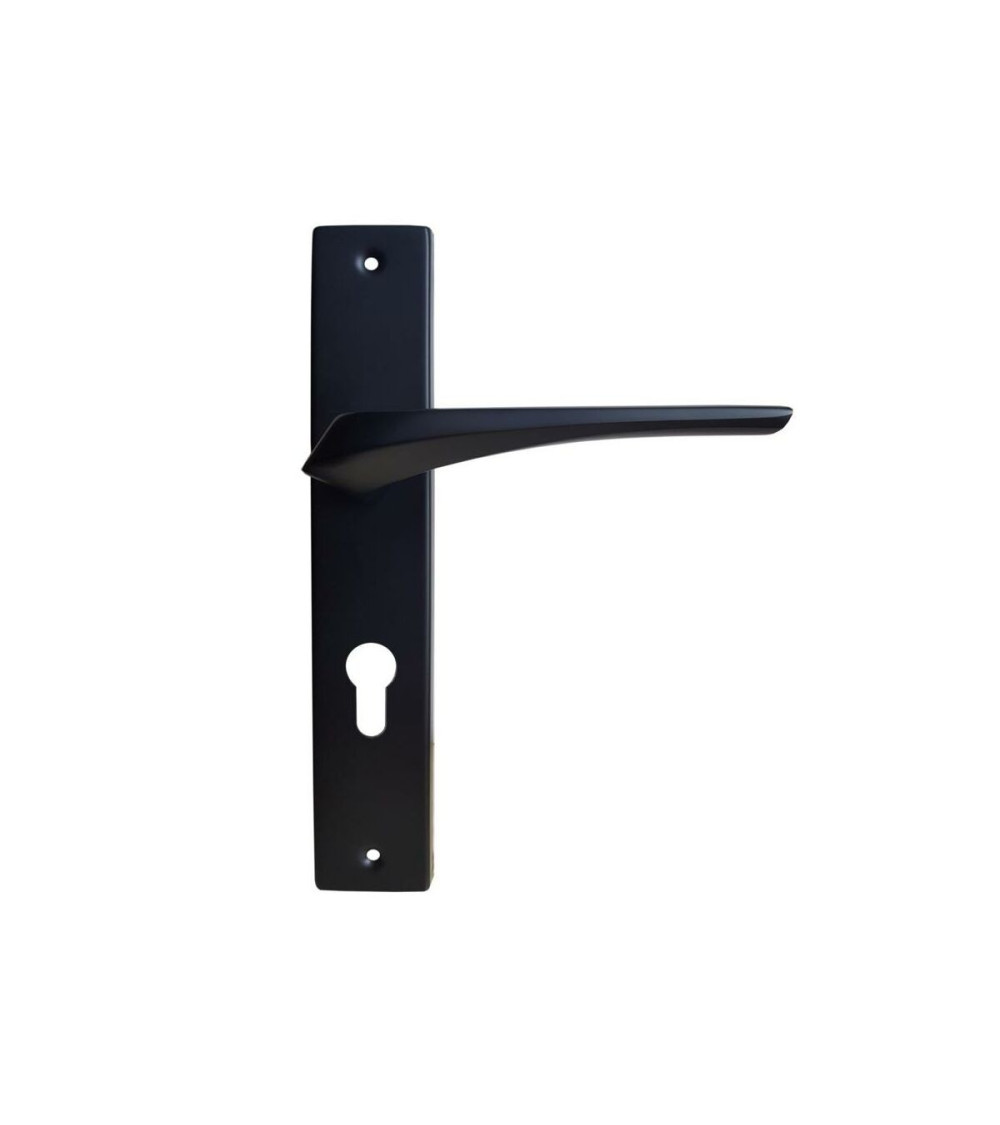 Puxador de porta preto em placa longa - modelo Adel - puxador design