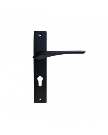 Puxador de porta preto em placa longa - modelo Adel - puxador design