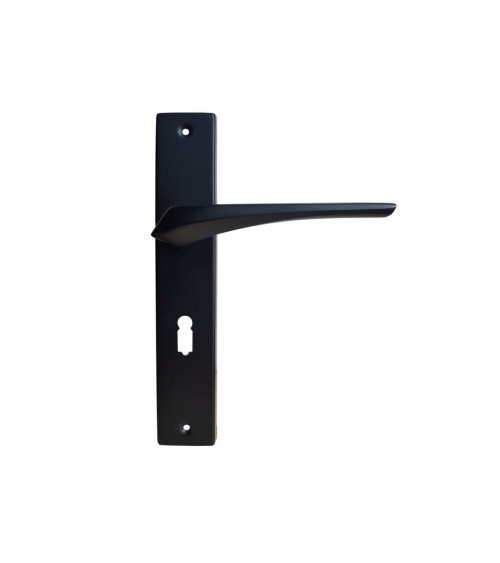 Puxador de porta preto em placa longa - modelo Adel - puxador design