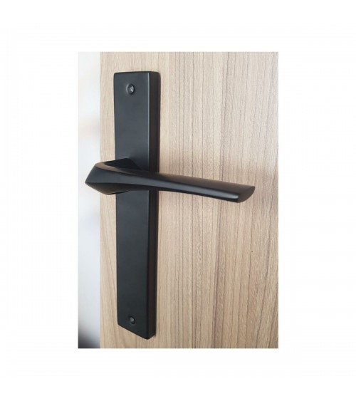 Puxador de porta preto em placa longa - modelo Adel - puxador design