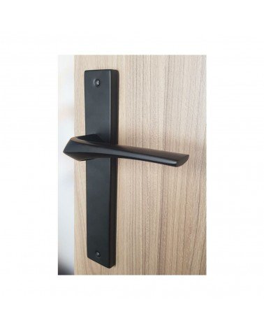 Puxador de porta preto em placa longa - modelo Adel - puxador design