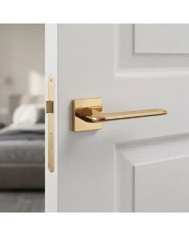 Maçaneta de Porta Ouro Polido Prestigioso e Luminoso - Modelo LILA