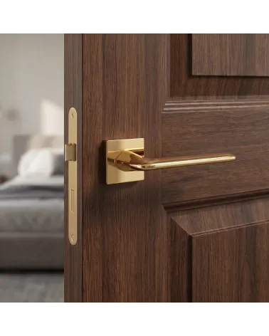 Maçaneta de Porta Ouro Polido Prestigioso e Luminoso - Modelo LILA