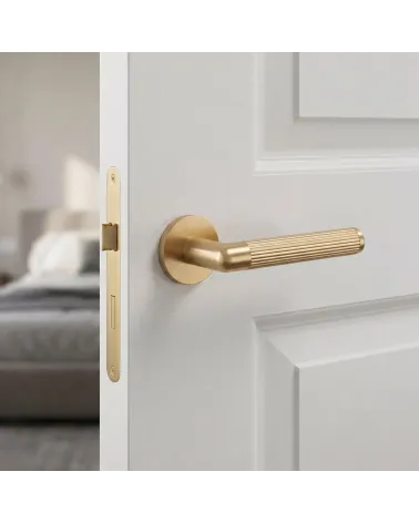 Puxador de Porta Dourado Mate Requintado e Distinto - Modelo LOBELLIA
