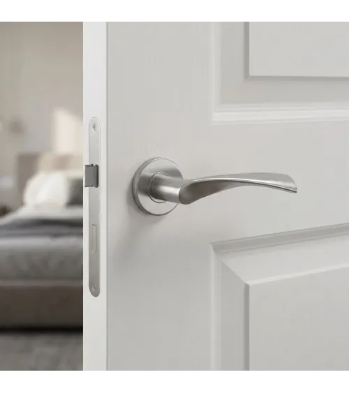Puxador de porta cor inox OVAL 1708 ferragens design