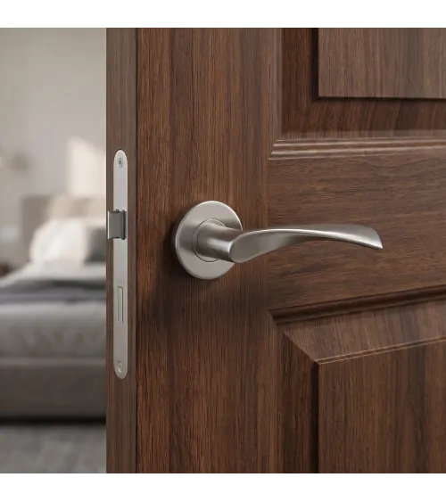 Puxador de porta cor inox OVAL 1708 ferragens design