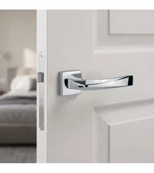 Puxador de porta cromado polido PHENIX design